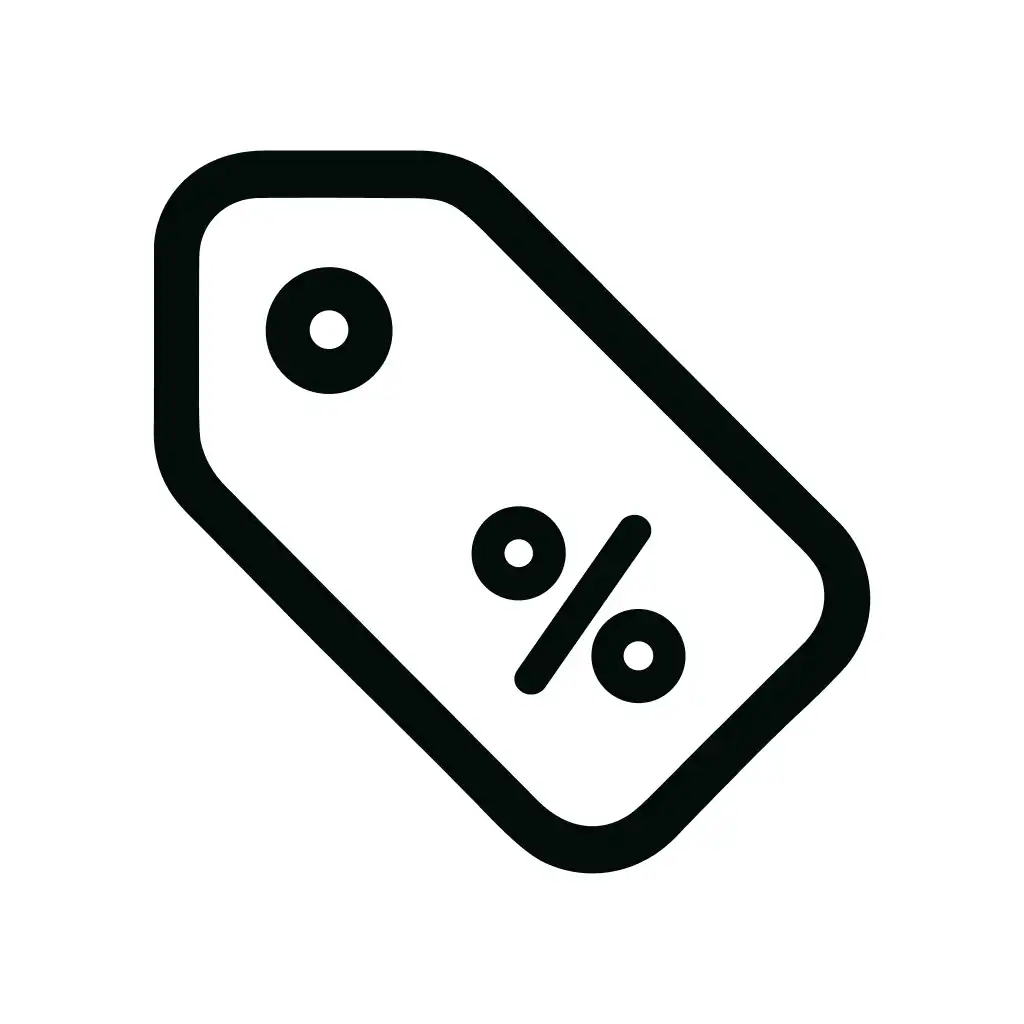 Minimalist Outline Price Tag Discount Sign Symbol Graphic Element Icon