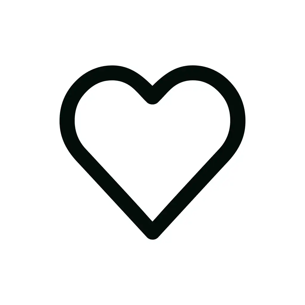 Outline Simple Heart Shape Minimalist Line Icon
