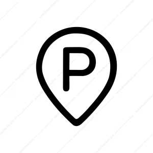 Simple Line Parking Location Sign Shape Icon