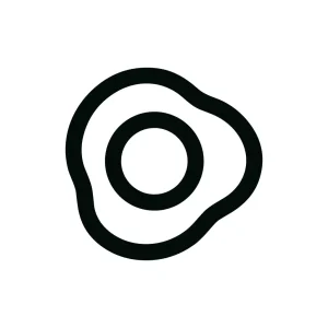 Simple Line Fried Egg Cooking Breakfast Icon