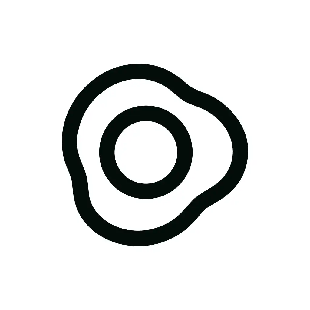 Simple Line Fried Egg Cooking Breakfast Icon