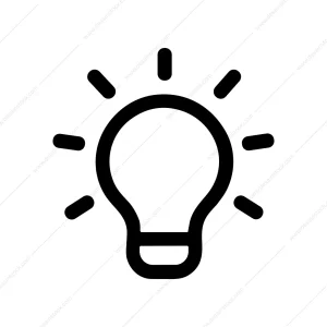 Simple Line Lightbulb Idea Icon Concept Symbol
