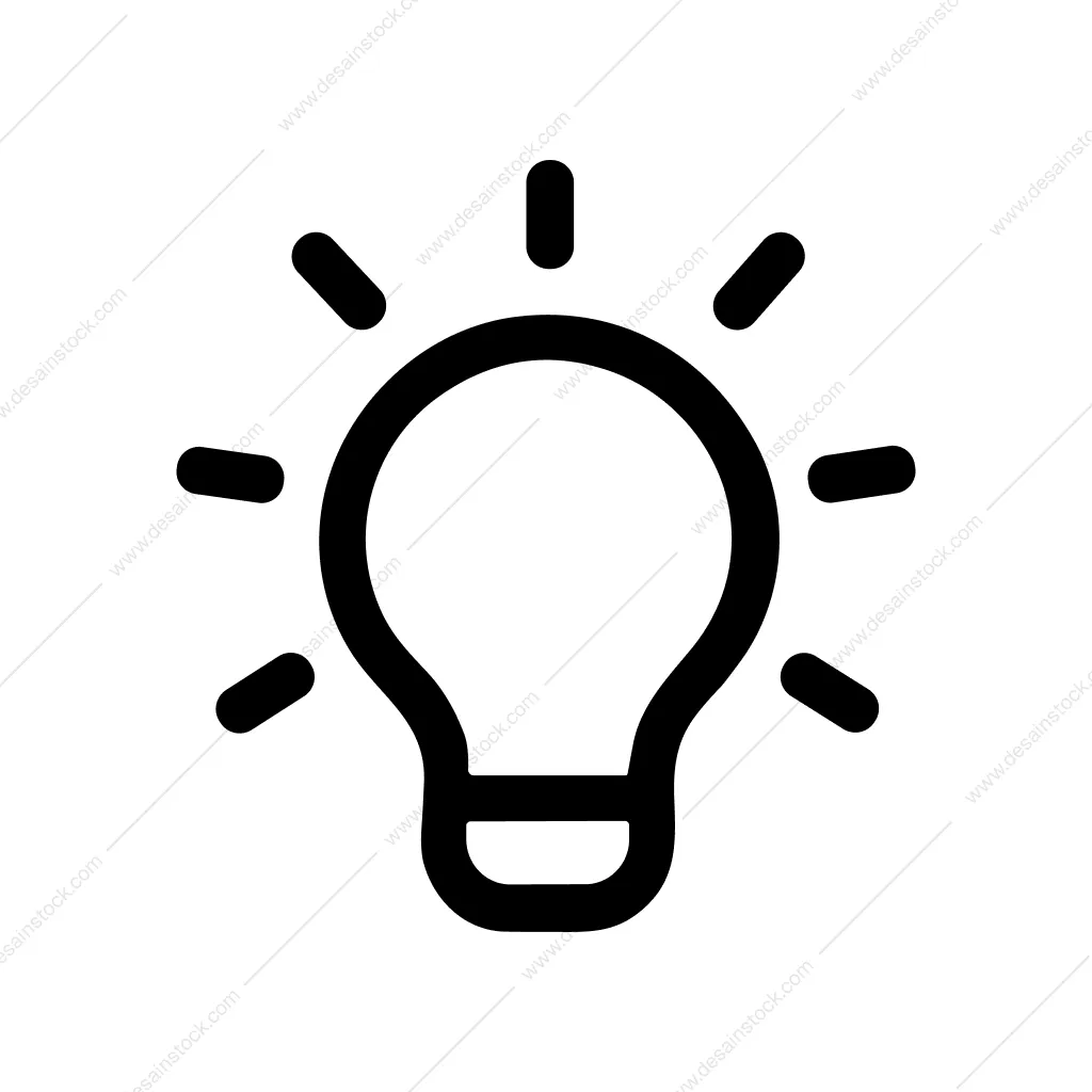 Simple Line Lightbulb Idea Icon Concept Symbol