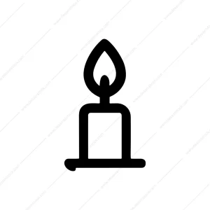 Outline Handdrawn Candle Flame Light Minimalist Icon