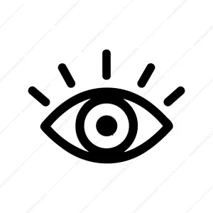 Simple Outline Eye with Lashes Sign Element