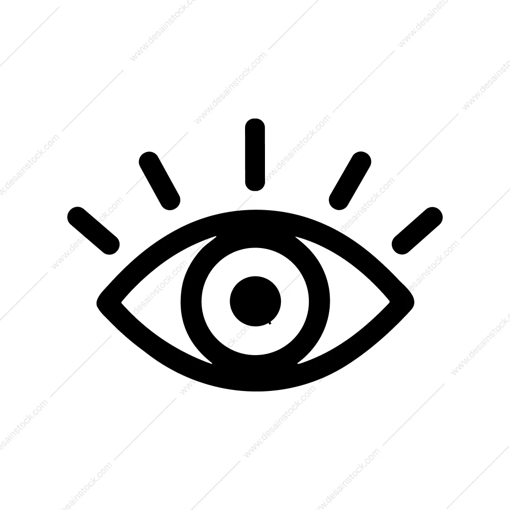 Simple Outline Eye with Lashes Sign Element