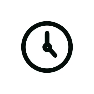 Simple Bold Line Style Clock with Hour and Minute Hands Icon