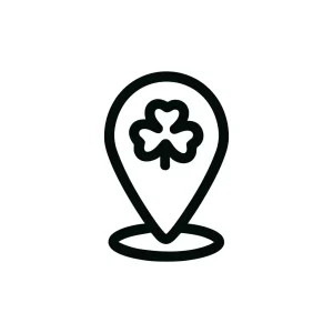 Outline Isolated Clover Location Sign Simple Shape Mark Icon Symbol