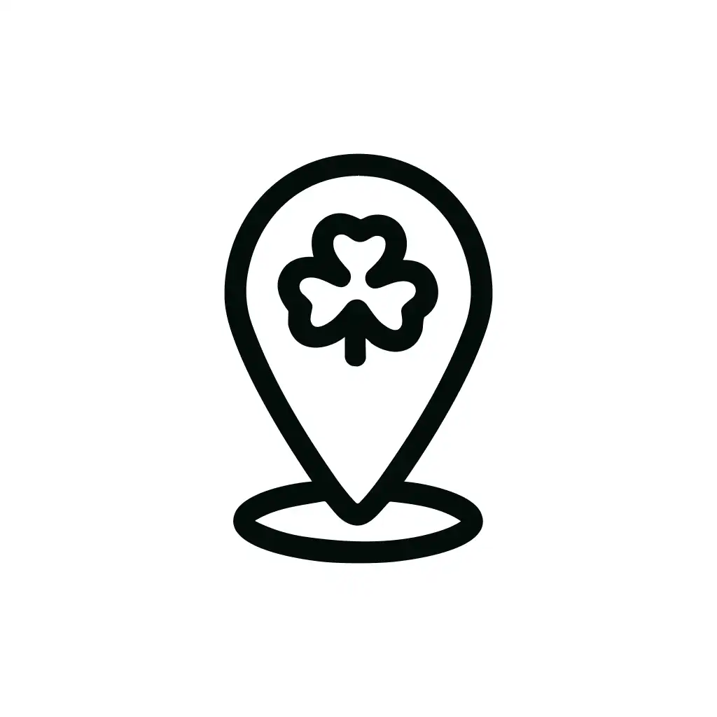 Outline Isolated Clover Location Sign Simple Shape Mark Icon Symbol