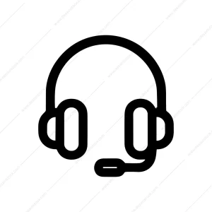 Minimalist Outline Headset Microphone Support Service Icon