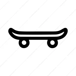 Simple Line Skateboard Sport Transportation Outline Icon