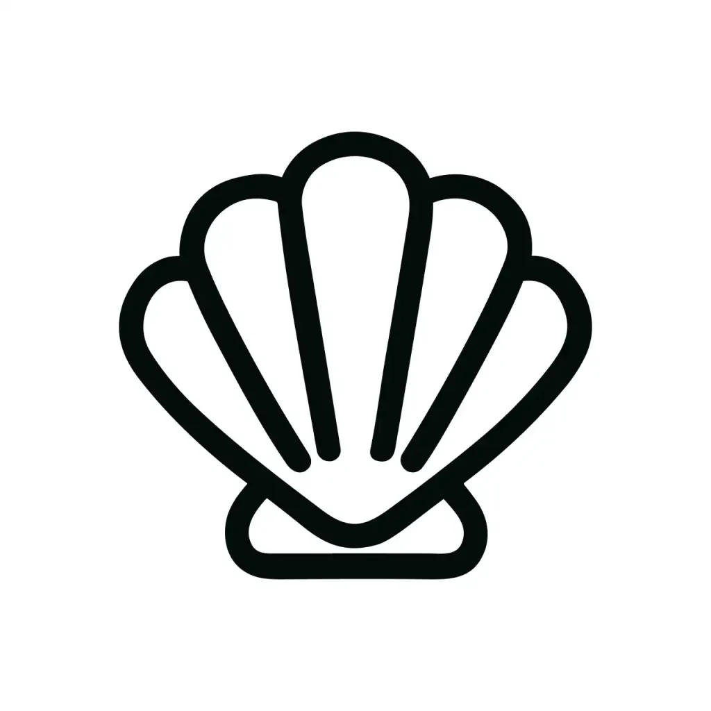 Simple Outline Seashell Aquatic Animal Element Line Art Icon