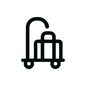 Simple Outline Style Luggage Cart Icon Travel and Transportation Concept