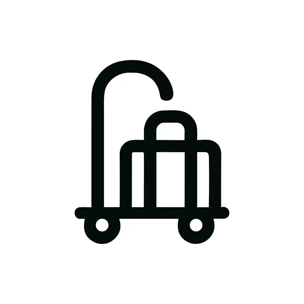 Simple Outline Style Luggage Cart Icon Travel and Transportation Concept