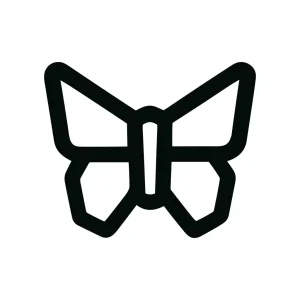 Minimalist Outline Butterfly Graphic Insect Nature Element Icon