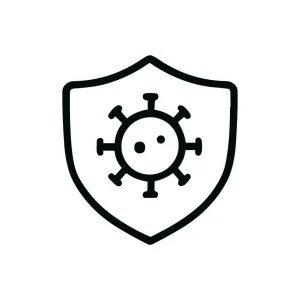 Simple Outline Virus Protection Shield Symbol Prevention and Defence Icon
