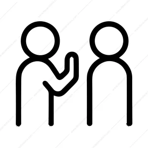 Simple Outline Talking People Communication Minimalist Icon