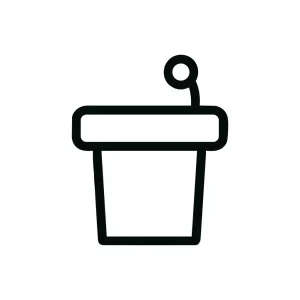 Outline Minimalist Flowerpot Sprout Plant Seedling Gardening Icon