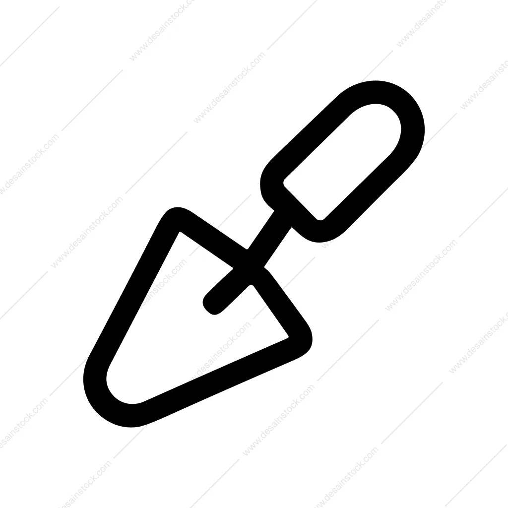 Outline Minimalist Handdrawn Trowel Garden Tool Simple Icon