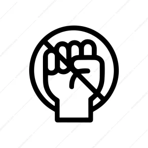Outline Stop Fist Protest Illustration Sign Icon
