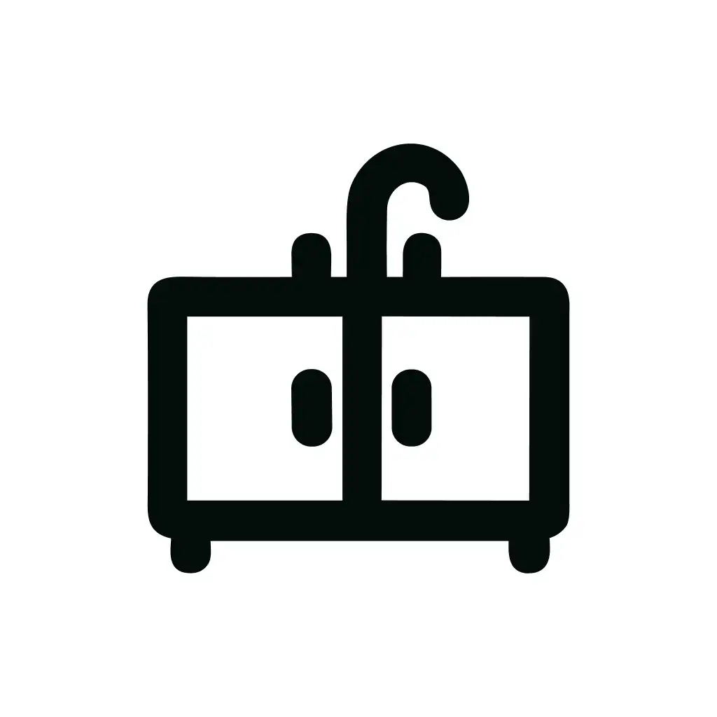 Simple Outline Bathroom Sink Minimalist Furniture Icon