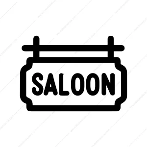 Outline Minimal Saloon Signboard Decorative Graphic Icon