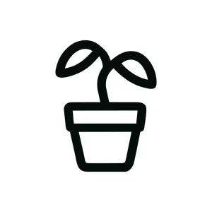 Simple Outline Potted Plant Sprout Growth Icon
