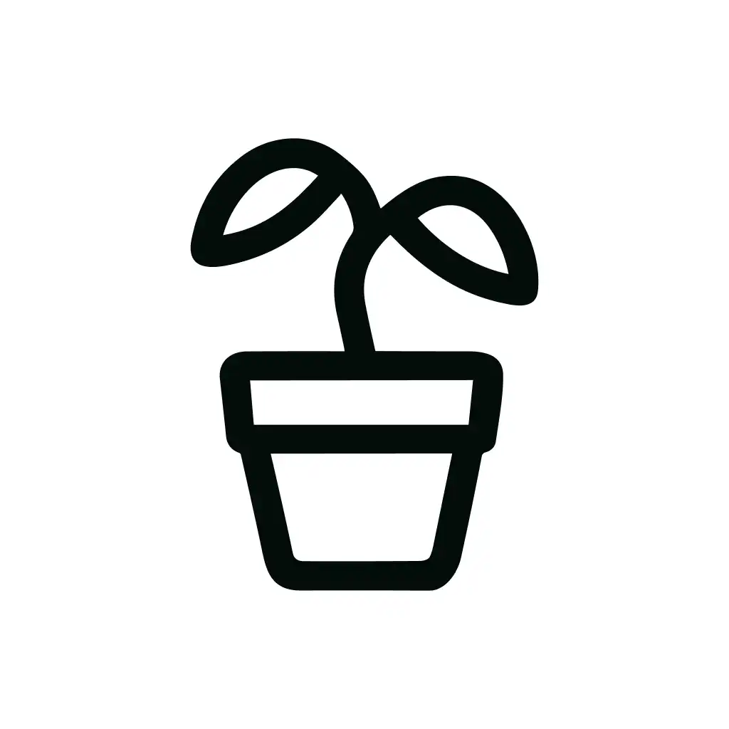 Simple Outline Potted Plant Sprout Growth Icon