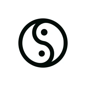 Minimalist Handdrawn Yin Yang Balance Symbol Icon