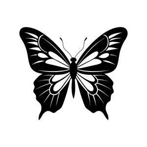 Detailed Silhouette Butterfly Wing Design Insect Creature Elegant Artwork