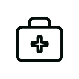 Simple Outline Medical First Aid Kit Box Emergency Icon Design