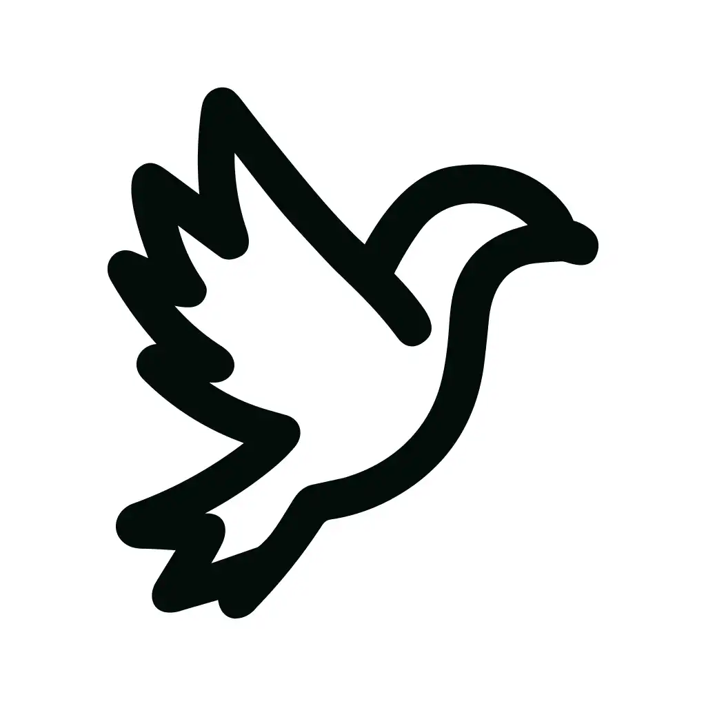 Simple Outline Drawing Flying Dove Illustration Icon
