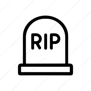 Outline Tombstone Rest in Peace Symbol Icon Grave
