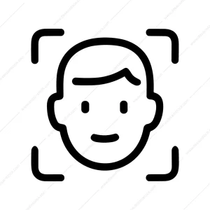 Simple Outline Face Recognition Scan Sign Icon