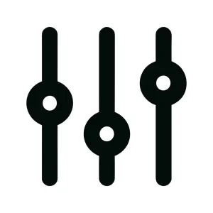 Minimalist Line Style Equalizer Setting Adjustment Control Panel Icon Graphic