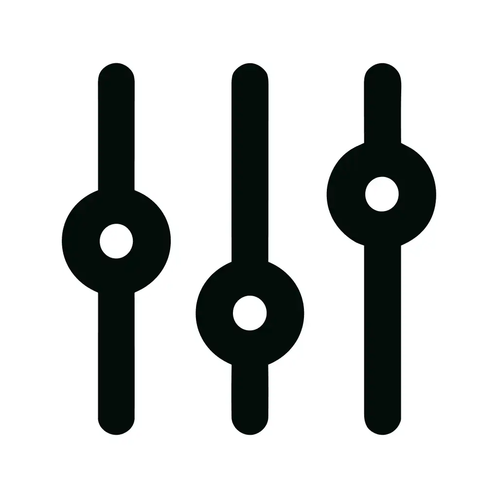 Minimalist Line Style Equalizer Setting Adjustment Control Panel Icon Graphic