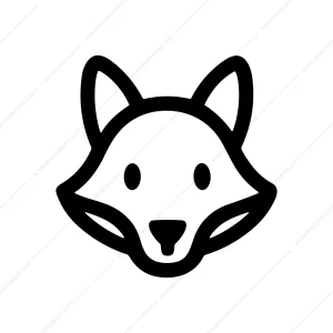 Outline Simple Fox Face Animal Head Icon
