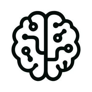Simple Outline Cerebral Organ Futuristic Technology and Neural Network Icon