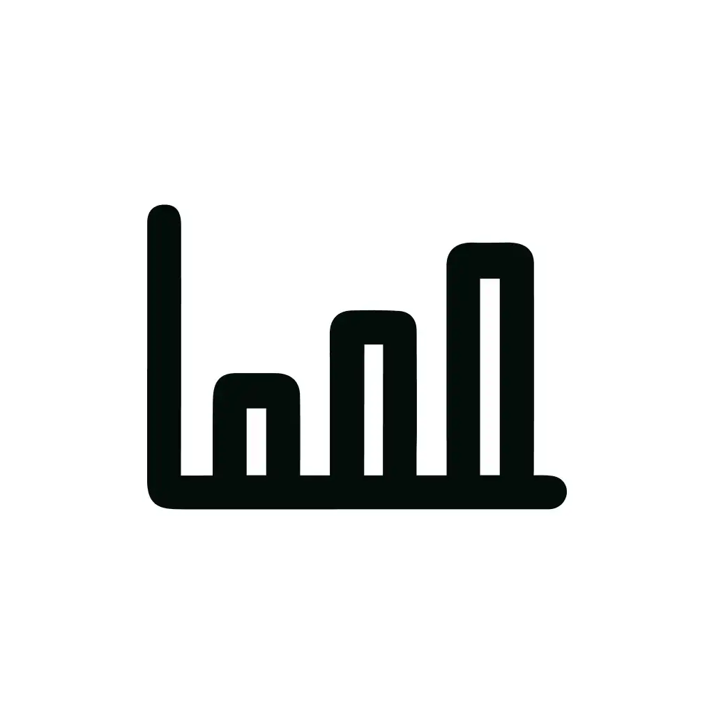 Simple Line Chart Bar Statistic Graphic Icon