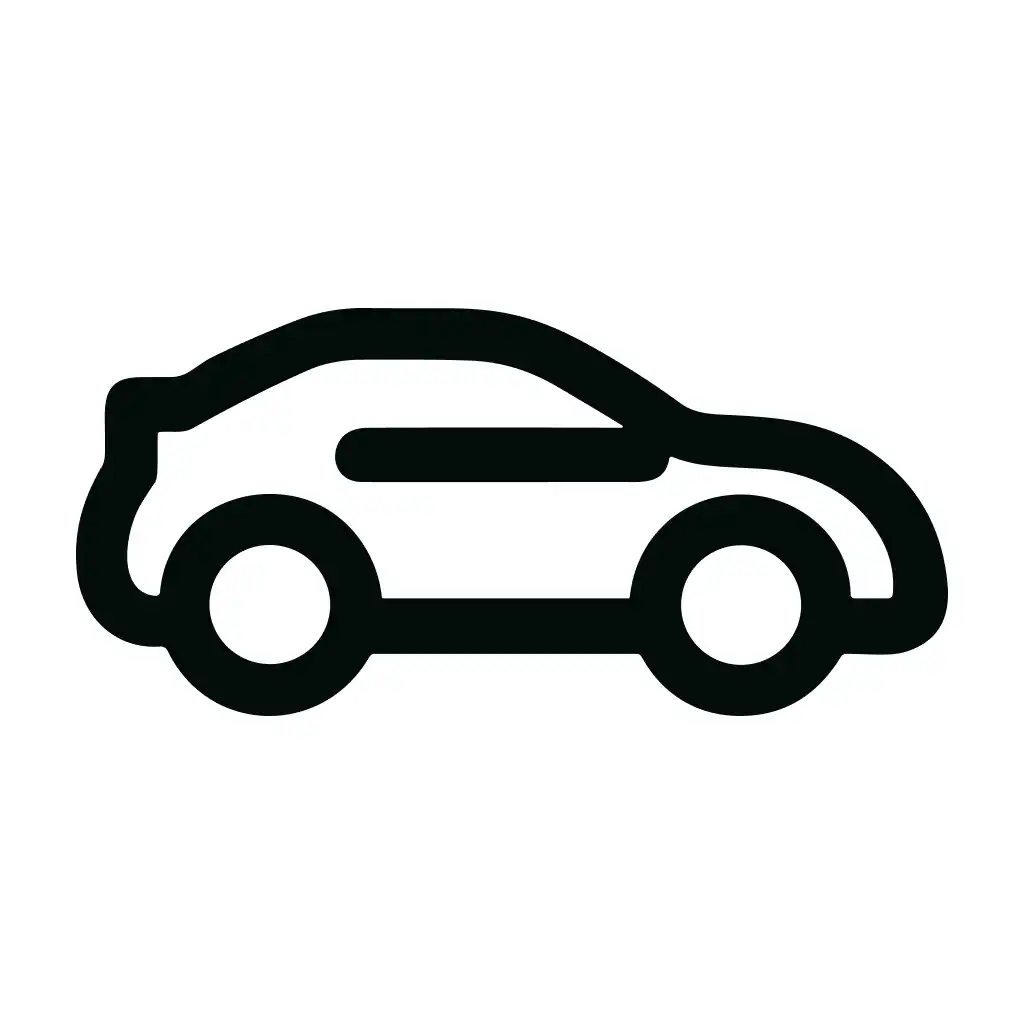 Simple Outline Car Silhouette Icon Transportation Vehicle Automobile Illustration