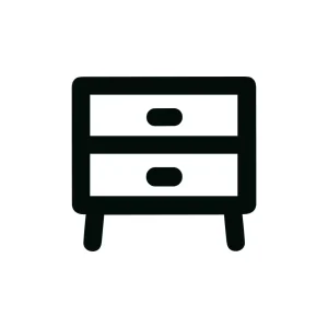 Minimalist Outline Two Drawer Nightstand Furniture Icon