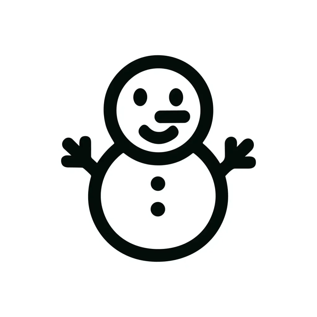 Simple Line Art Snowman Outline Winter Celebration Holiday Season Icon