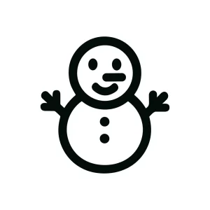Simple Line Art Snowman Outline Winter Celebration Holiday Season Icon
