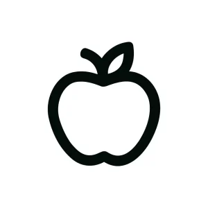 Simple Outline Apple Fruit Food Line Art Icon