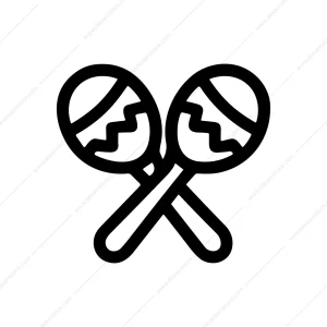 Outline Handdrawn Maraca Musical Instrument Shaker Concert Icon