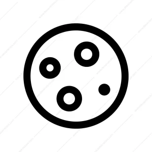 Simple Outline Moon with Craters Astronomy Symbol Icon