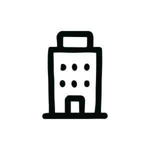 Simple Handdrawn Outline Building Apartment Structure Architecture Icon Symbol