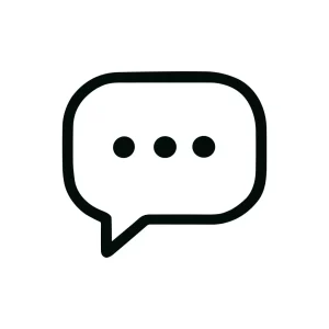 Simple Outline Style Rounded Speech Bubble with Dots Communication Icon