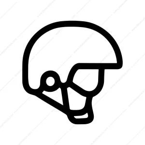 Minimalist Outline Helmet Protective Headgear Sport Icon