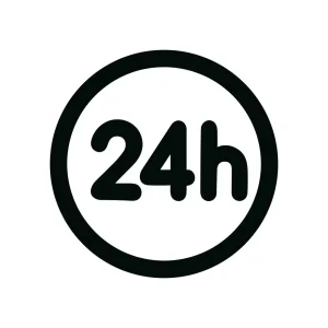 Simple Outline 24 Hour Service Symbol Shape Icon